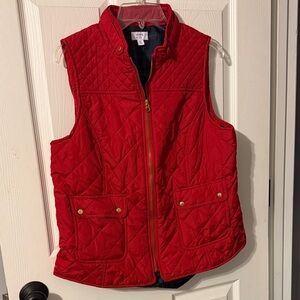 Crown & Ivy Vibrant Red Quilted Vest